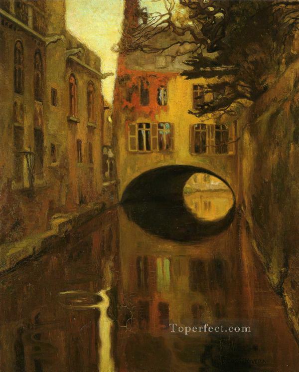 house over the bridge Diego Rivera Oil Paintings